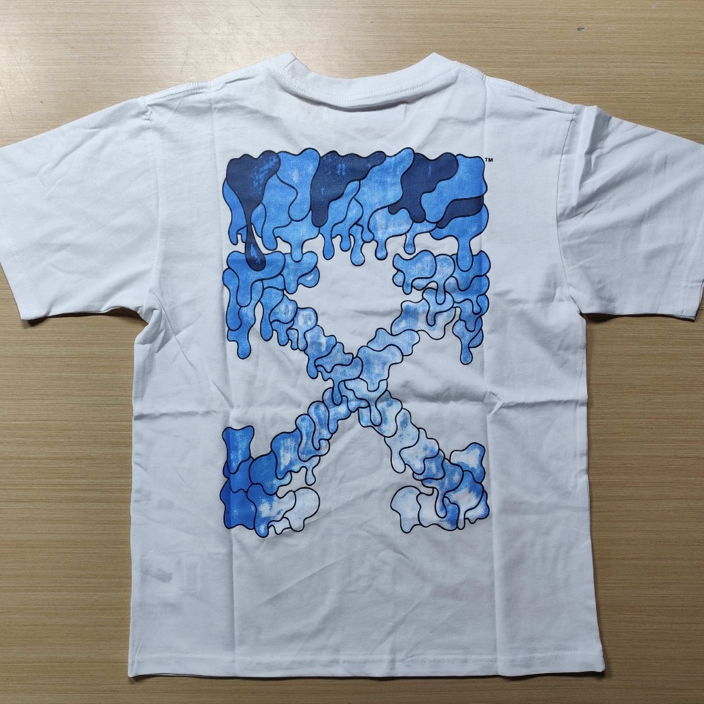 Off-White Blue and White Short Sleeve Tee